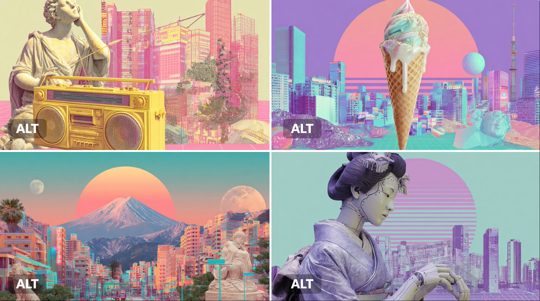 Awesome GPT4o/GPT-4o Image Prompts-超現實主義蒸汽波