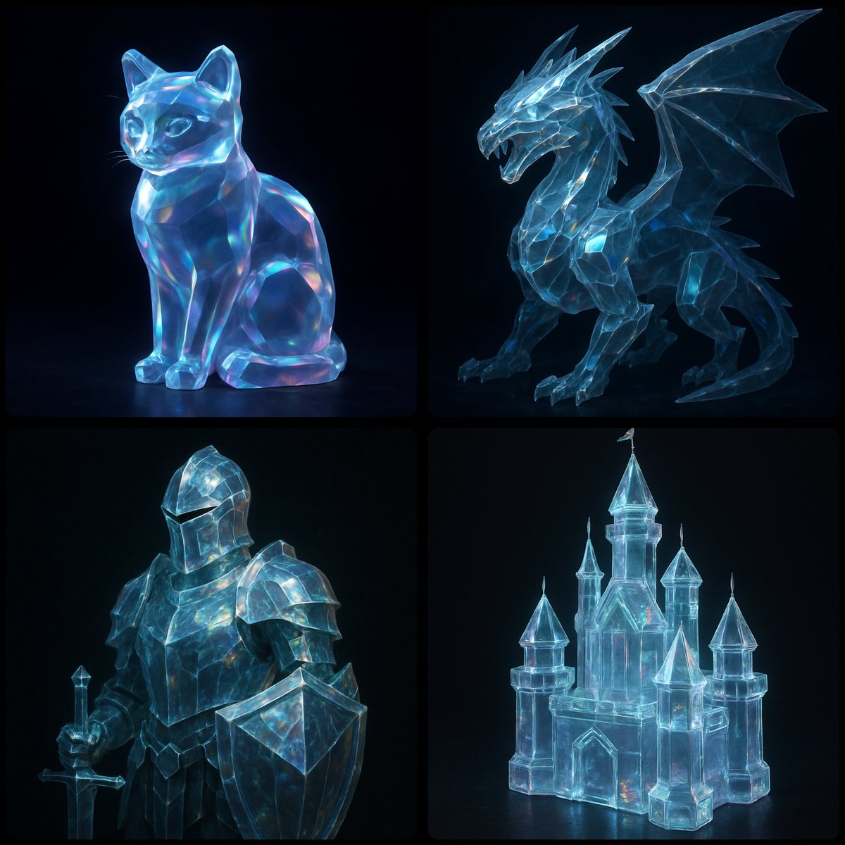 Awesome GPT4o/GPT-4o Image Prompts-半透明晶體效果